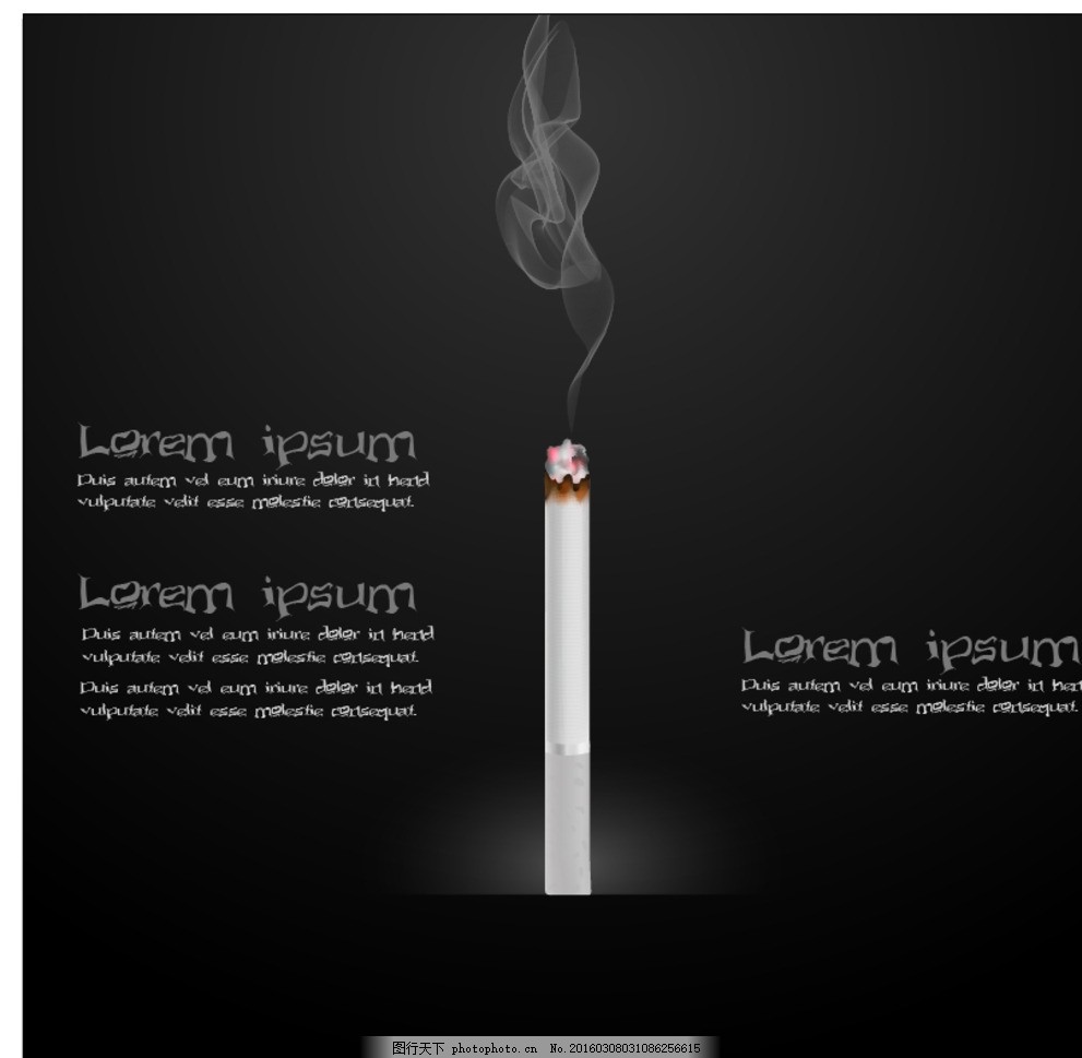 烟雾背后的数字 一组香烟矢量插图揭示的真相